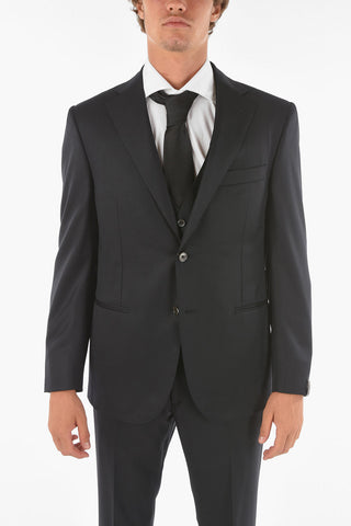 center vent notch lapel CERIM.ACADEMY 3 piece waistcoat suit