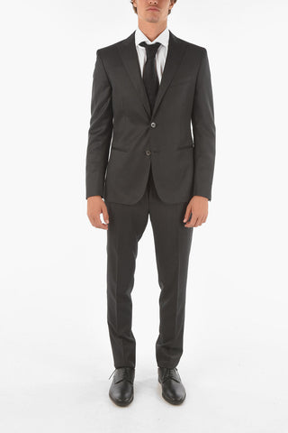 CC COLLECTION side vents peak lapel CERIM.RESET 3 piece waistcoat suit