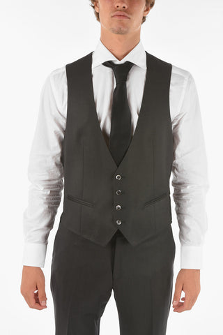 CC COLLECTION side vents peak lapel CERIM.RESET 3 piece waistcoat suit