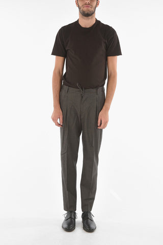 ID Wool and Cotton Double Pleated Pants