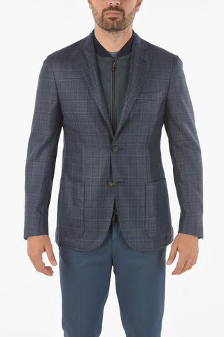 ID District Check Blazer with Removable Chest Piece