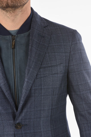 ID District Check Blazer with Removable Chest Piece