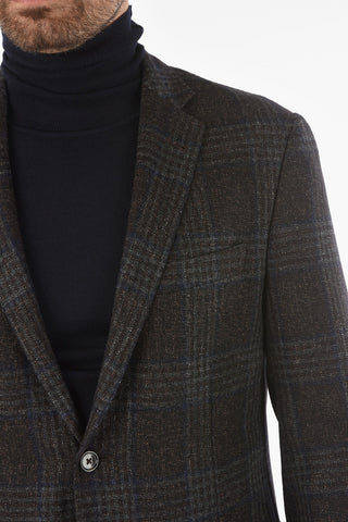 Wool Silk and Linen GATE District Check Blazer