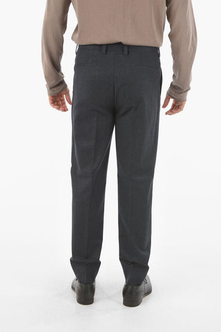 ID Plain Herringbone Pleated Pants