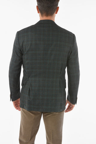 Glen Plaid Wool and Cashmere Blazer