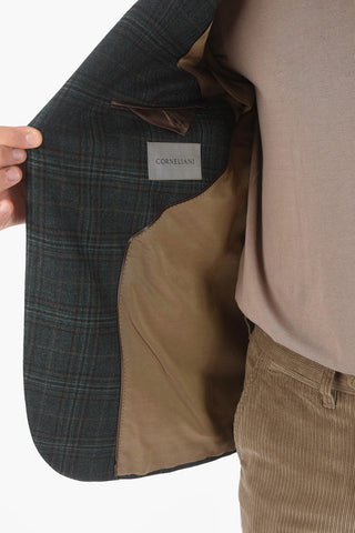 Glen Plaid Wool and Cashmere Blazer
