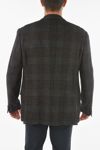 Silk Wool and Linen Glen Plaid Blazer
