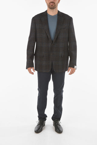 Silk Wool and Linen Glen Plaid Blazer
