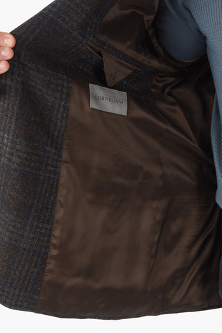 Silk Wool and Linen Glen Plaid Blazer