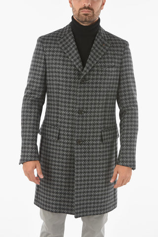 CC COLLECTION Cappotto Pied de Poulé in Lana e Cashmere