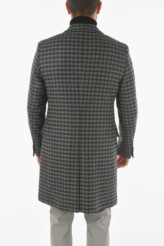 CC COLLECTION Cappotto Pied de Poulé in Lana e Cashmere