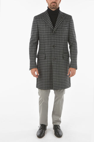 CC COLLECTION Cappotto Pied de Poulé in Lana e Cashmere