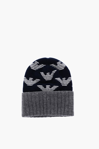 EMPORIO embroidered virgin wool beanie