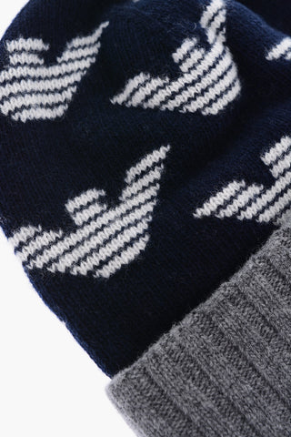 EMPORIO embroidered virgin wool beanie