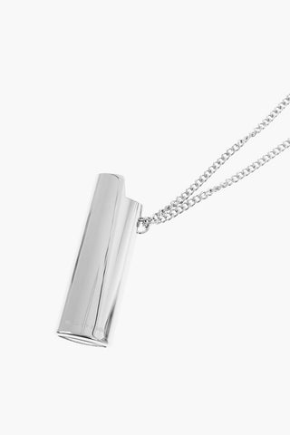 lighter case pendant brass necklace