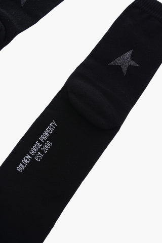 Calzini Lunghi a Tinta Unita in Cotone Stretch