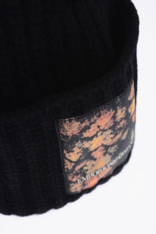 EMPORIO beanie in misto lana con patch logo