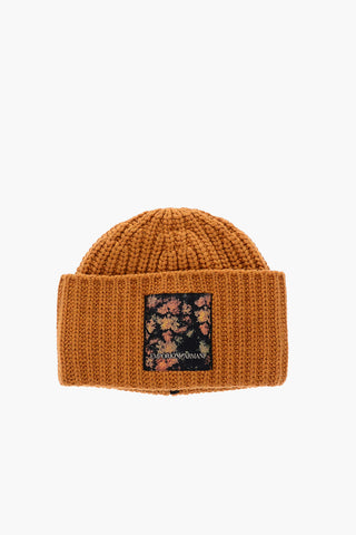 EMPORIO logo patch wool blend beanie