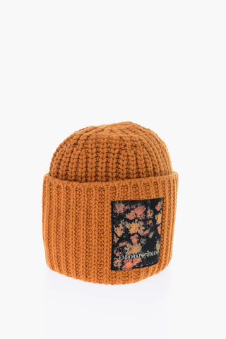 EMPORIO beanie in misto lana con patch logo