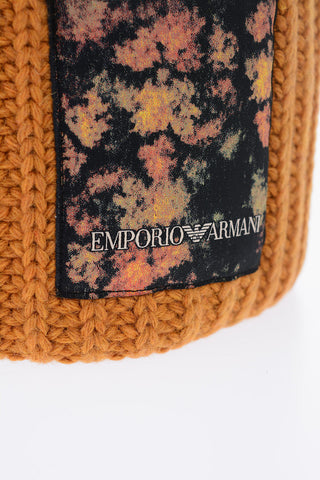 EMPORIO beanie in misto lana con patch logo