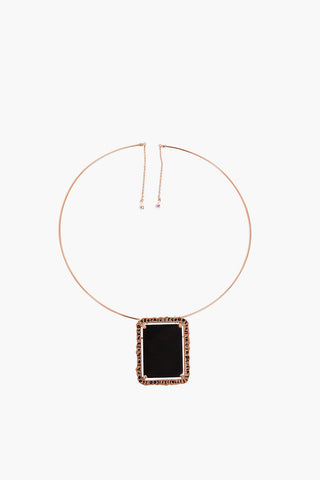 Choker Necklace with Maxi Mirrored Stone