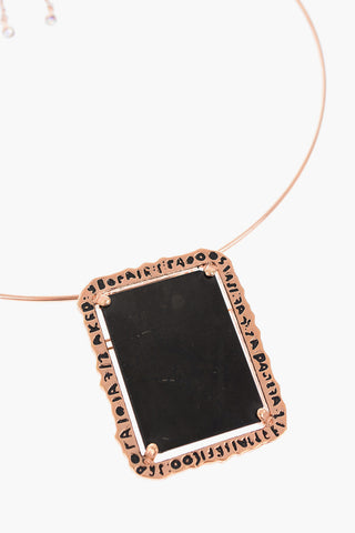 Choker Necklace with Maxi Mirrored Stone