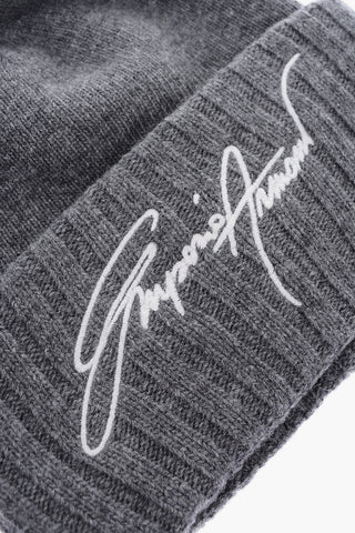 EMPORIO Beanie in lana vergine con logo ricamato