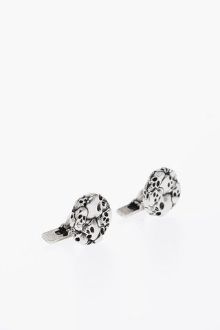 brass cufflinks with skulls