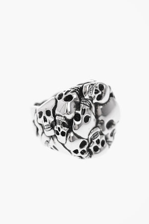 brass MULTI SKULL ring