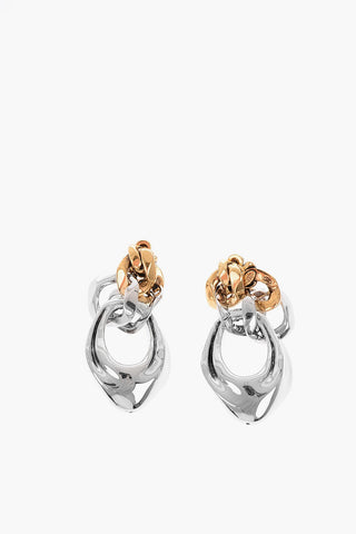 two-tone brass earrings
