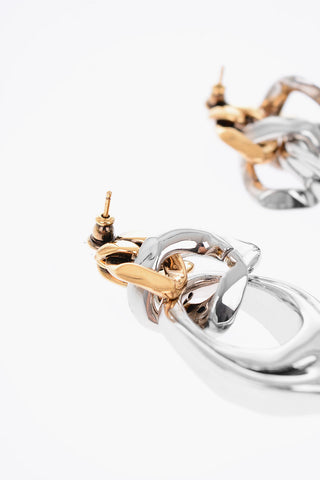 two-tone brass earrings