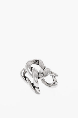 Anello in ottone con micro teschi