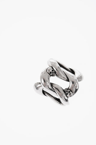 Anello in ottone con micro teschi