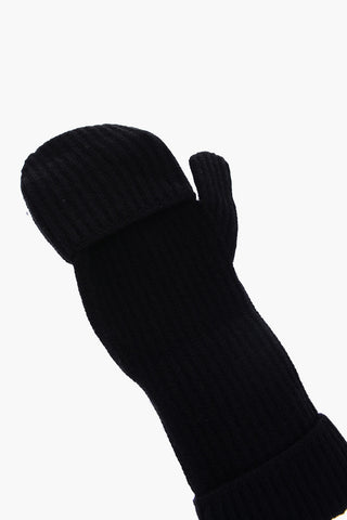 EMPORIO guanti fingerless a costine con patch logo
