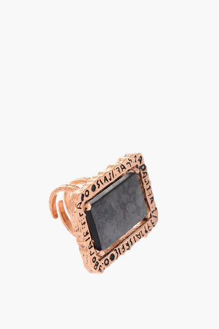 brass BLACK MIRROR ring