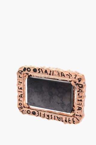 brass BLACK MIRROR ring