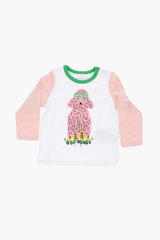 T-shirt Girocollo Stampata a Manica Lunga