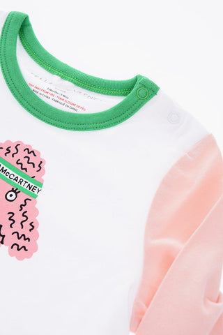 T-shirt Girocollo Stampata a Manica Lunga