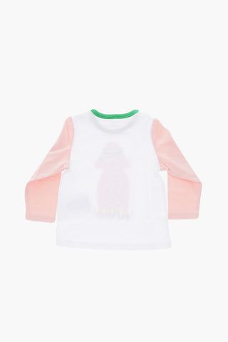 T-shirt Girocollo Stampata a Manica Lunga