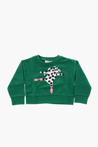 crew-neck DANCING SPOTTY DOG sweatshirt