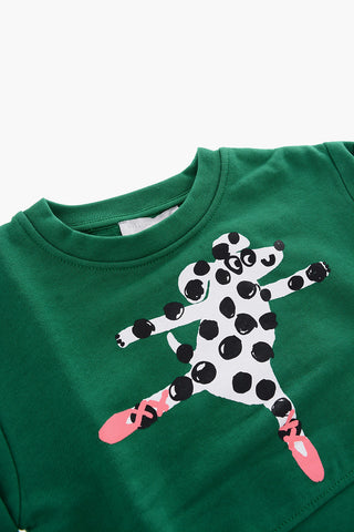 crew-neck DANCING SPOTTY DOG sweatshirt