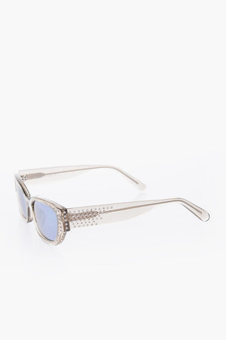 MAGDA BUTRYM Mirrored Sunglasses with Rhinestones Embelleshed