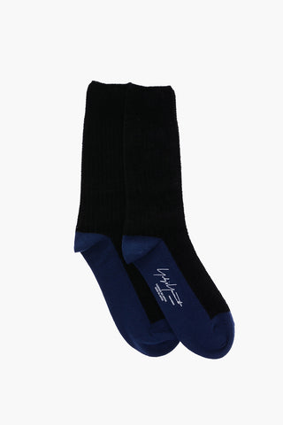 Two-Tone Ribbed Long Socks