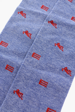 Embroidered Logo Two-Tone Long Socks