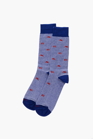 Embroidered Logo Two-Tone Long Socks