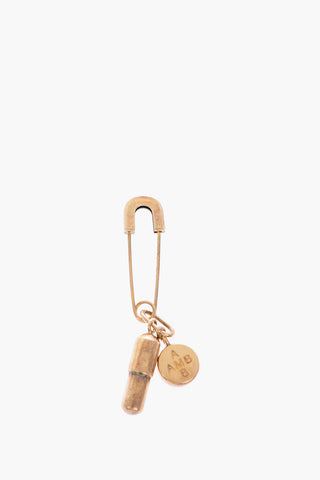 Silver KK Brooch with Charm