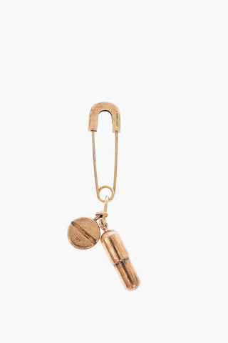 Silver KK Brooch with Charm