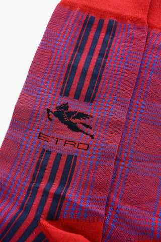 District Check Patterned Long Socks 