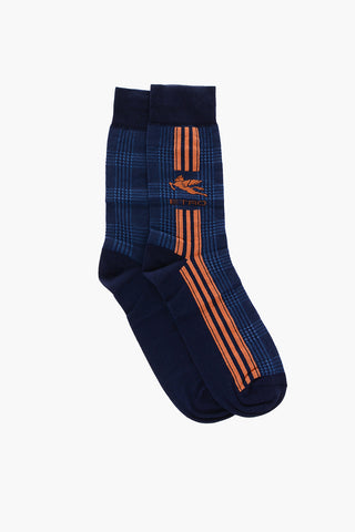 District Check Patterned Long Socks