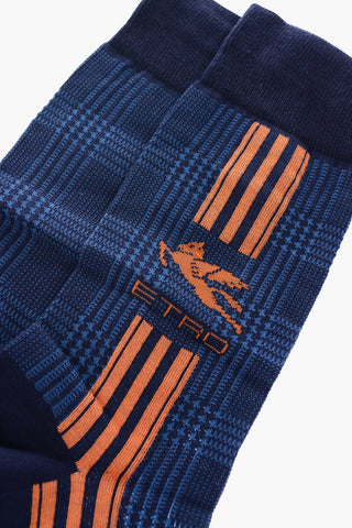 District Check Patterned Long Socks